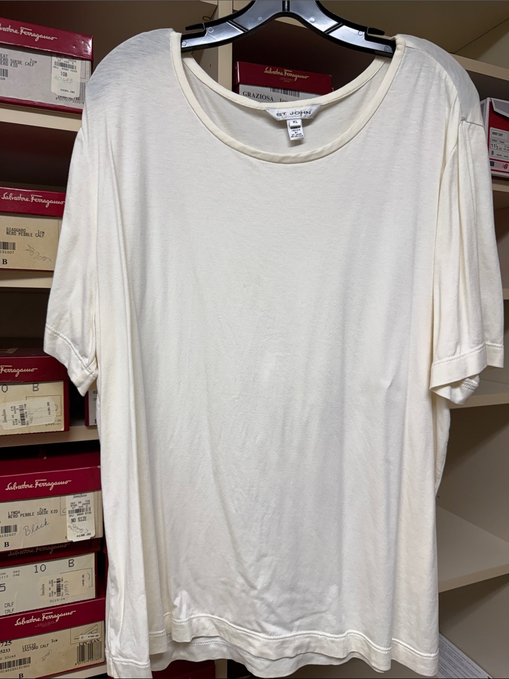 Classic St. John white women’s Crew Neck T-Shirt